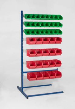 Etagère avec 88 bacs à bec, 900x760xh1810 mm, type T, élement suivant