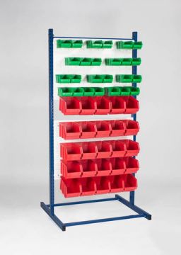 Etagère avec 100 bacs à bec, 900x760xh1810 mm, type T, élement départ