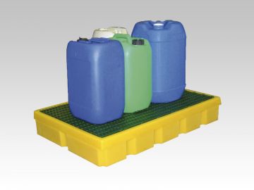 Bac de rétention plastique pour étagère 100L avec caillebotis