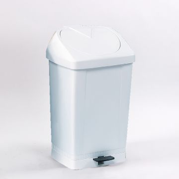 Poubelle plastique à pédale 60 litres BLANCHE