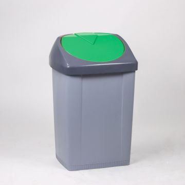 Poubelle plastique couvercle basculant 60 litres VERTE
