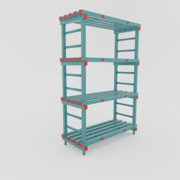 Etagère alimentaire plastique 1000x500xh1820 mm 4 niveaux