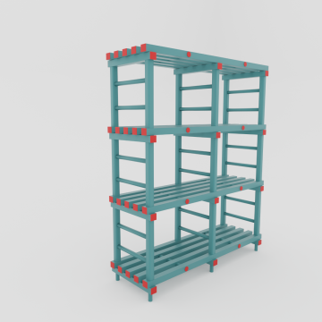 Etagère alimentaire plastique 1500x500xh1820 mm 4 niveaux