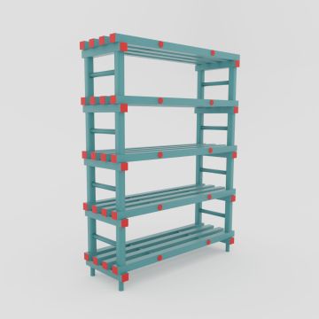 Etagère alimentaire plastique 5 niveaux 1000x400xh1770 mm
