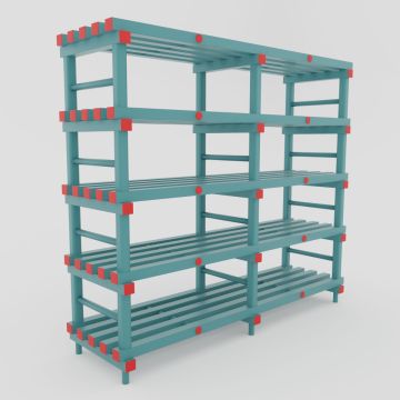 Etagère alimentaire plastique 1500x500xh1770 mm 5 niveaux