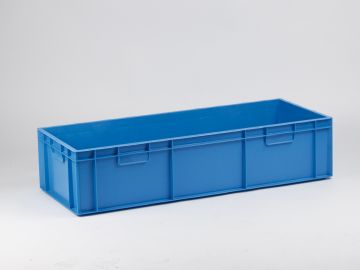 Bac plastique long 1000x400x230 mm 72L, poignées fermées, BLEU