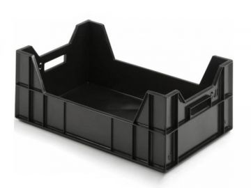 Caisse plastique agricole 600x400x230 mm, fond fermé