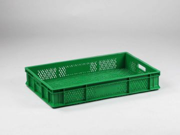 Caisse maraicher plastique 600x400x100 mm VERTE
