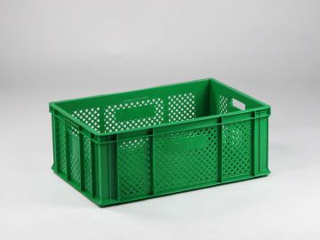 Caisse maraicher plastique 600x400x230 mm VERTE