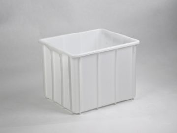 Bac plastique alimentaire gerbable 60x50x44 cm 100 litres BLANC