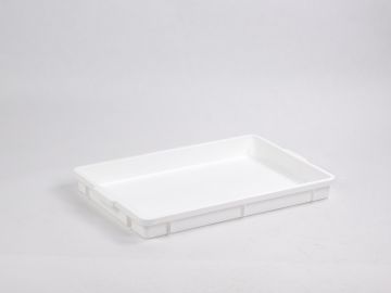 Bac plastiquea alimentaire gerbable 650x427x65 mm, 14 litres BLANC
