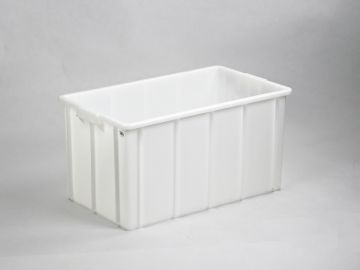 Bac plastique alimentaire gerbable 74x44x40 cm 100 litres BLANC