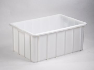 Grand bac plastique alimentaire gerbable 83x57x35 cm 130L BLANC
