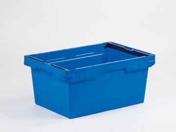 Caisse emboitable à barres de gerbage 600x400x270 mm 47L BLEUE