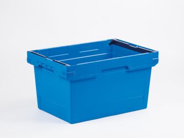 Caisse emboitable à barres de gerbage 600x400x320 mm 58L BLEUE