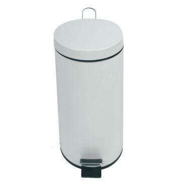 Poubelle salle de bain blanche 30 litres