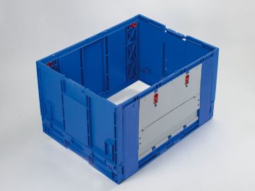 Rehausse caisse plastique 80x60x47 cm avec porte BLEU