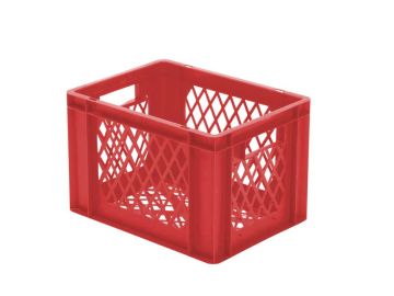 Bac gerbable 23 litres, 400x300x270 mm, perforé, rouge