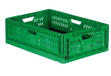 Caisse plastique pliable agricole 36L 60x40x18 cm VERT