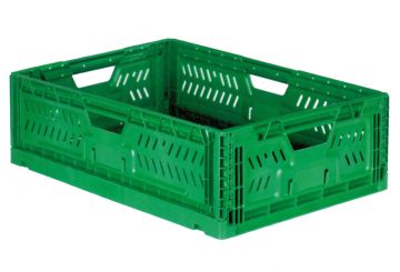 Caisse plastique pliable agricole 41L 60x40x20 cm VERT