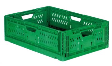 Caisse plastique pliable agricole 45L 60x40x22 cm VERT