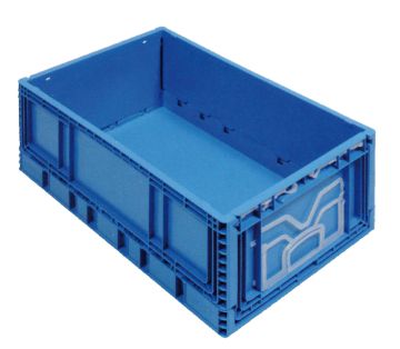Bac plastique pliable industriel 43L 60x40x23 cm BLEU