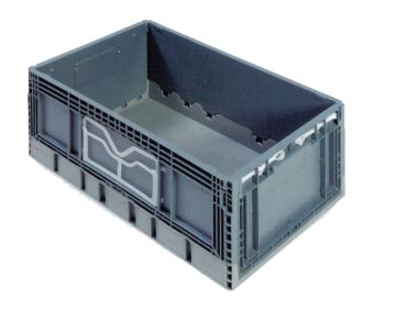 Bac plastique pliable industriel 51L 60x40x27 cm GRIS