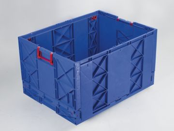 Grande caisse pliable plastique 183L 80x60x47 cm gerbable norme Europe BLEU