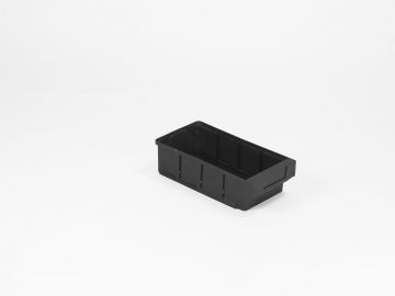 Bac tiroir plastique antistatique 300x93x83 mm maxi 3 cloisons noir