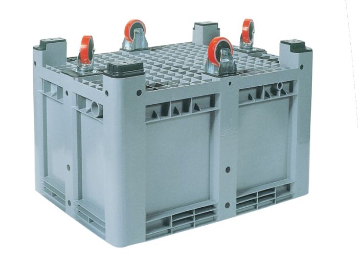 Caisse palette 470 litres, 1200x800x850 mm sur 4 roues