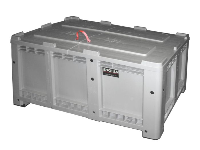 Caisse palette plastique avec couvercle 870L Strongbox 1680x1000x800 mm