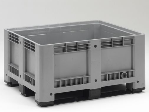 Palox plastique étanche 120x100x60 cm 430 litres 3 semelles GRIS