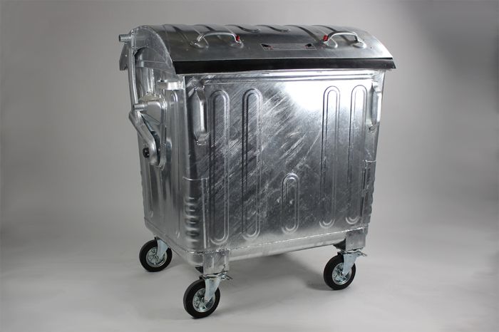 Conteneur poubelle métallique 1100L avec sécurité enfant