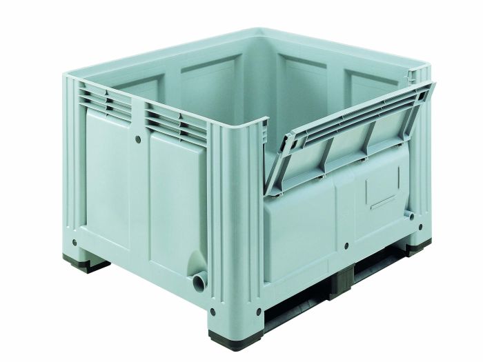 Caisse palette 1200x1000x780 mm 2 patins avec porte d'acces