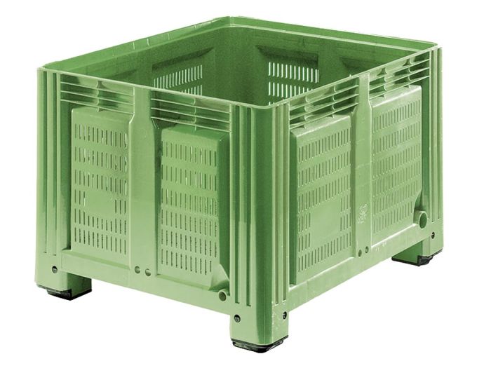 Palox 120x100x85 cm 760L plastique agricole 4 pieds VERT