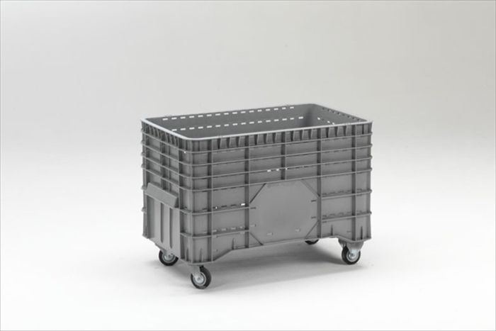 Caisse palette plastique roulette ajourée 1040x640x700 mm 300 lt
