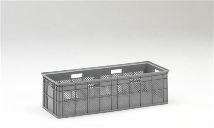 Bac plastique long, parois ajourées 1050x380x300 mm 100 lt