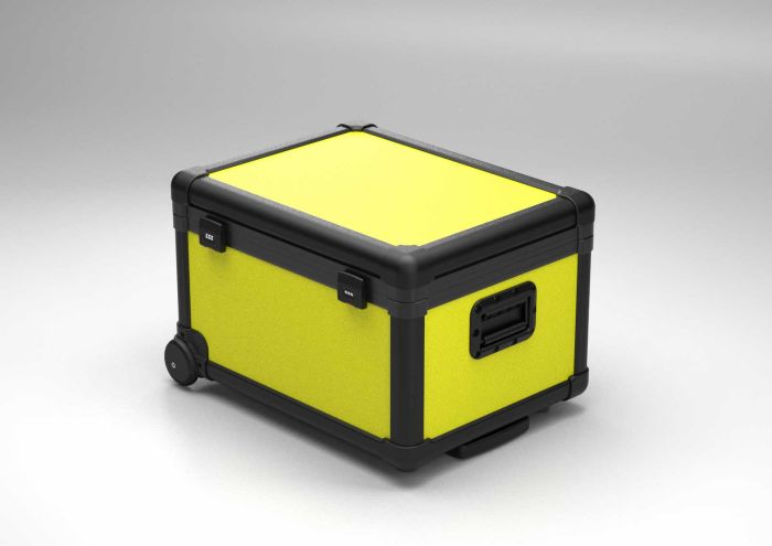 Valise de chargement avec séparateurs pour 16 tablettes, jaune