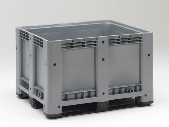 Palox plastique étanche 120x100x76 cm 610 litres 3 semelles GRIS