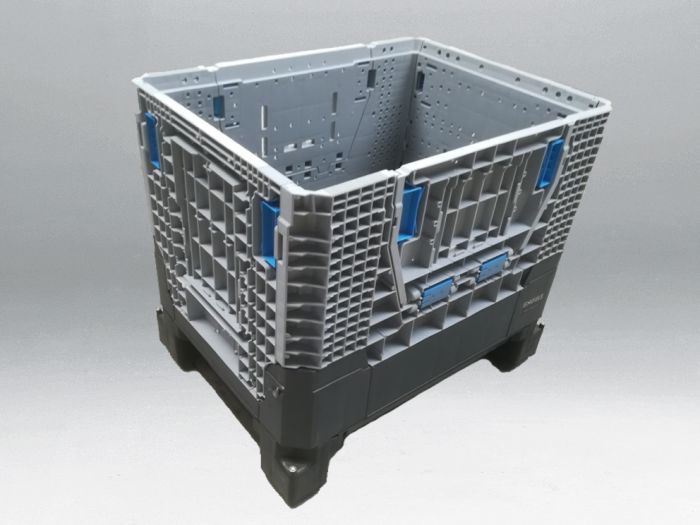 Petite caisse palette pliable 80x60x70 cm 200 litres renforcée 2 trappes