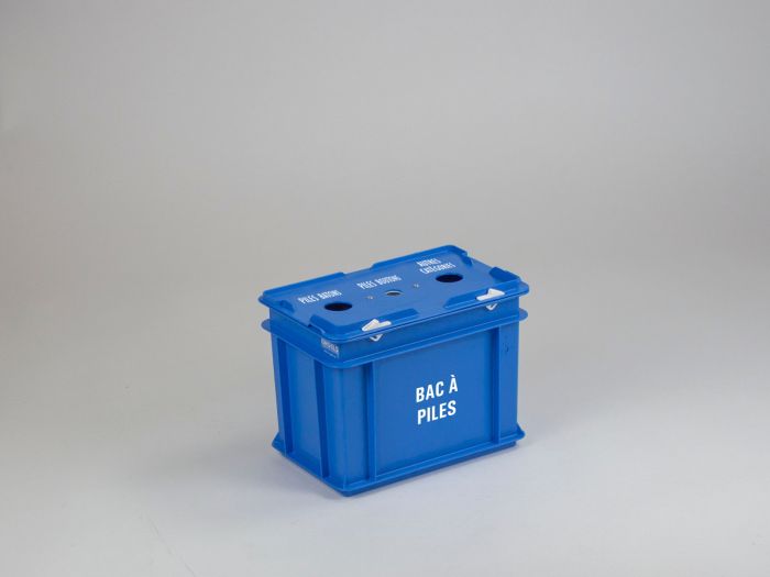 Boîte à piles usagées 9 litres 3 ouvertures