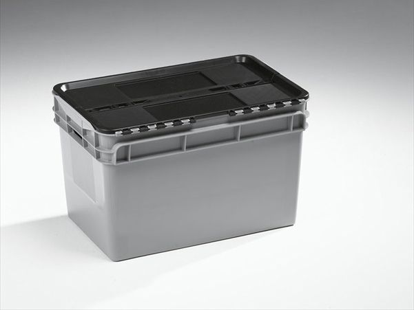 Bac navette charge lourde alimentaire 600x400x370 mm 60L poignées ouvertes