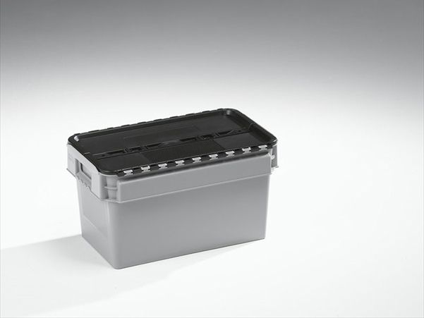 Bac plastique couvercle crocodile 500x300x274 mm 25 lt gris