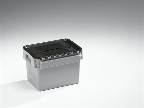 Bac plastique couvercle crocodile 400x300x275 mm 20 lt gris