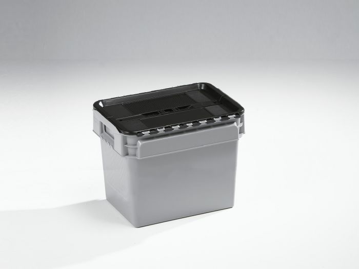 Bac navette charge lourde alimentaire 400x300x320 mm 23L GRIS