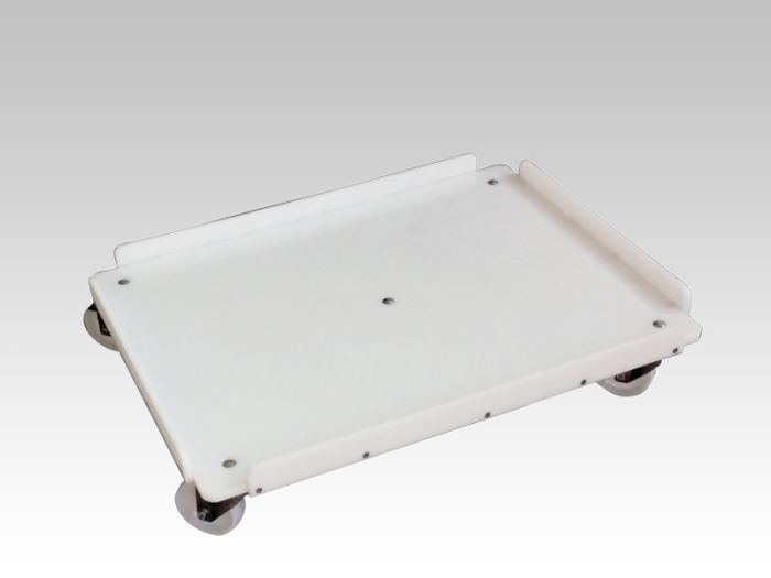 Chariot 800x600 mm, couleur blanc, 5 roues galvanisés