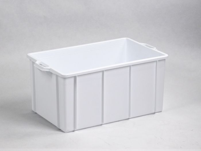 Bac plastique alimentaire gerbable 62x40x30 cm 60 litres BLANC