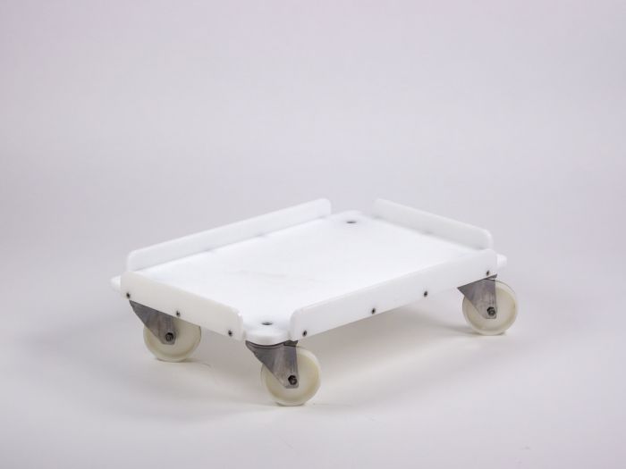Chariot porte bac 600x400 mm max 400 kg chape galva BLANC