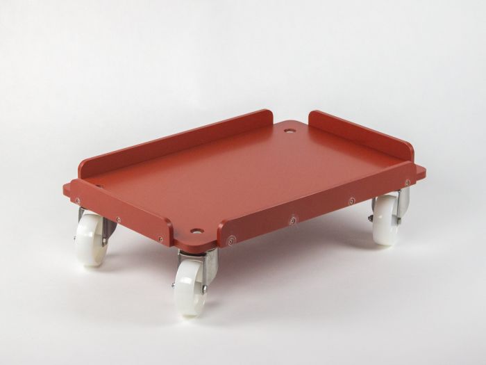 Chariot porte-bacs 60x40 cm max 400 kg alimentaire chapes inox BRUN