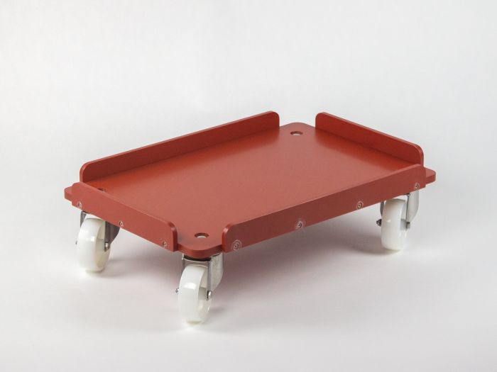 Chariot porte-bacs 60x40 cm max 400 kg alimentaire chapes galva BRUN